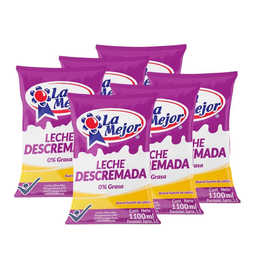 Sixpack Leche Descremada 1100 ml