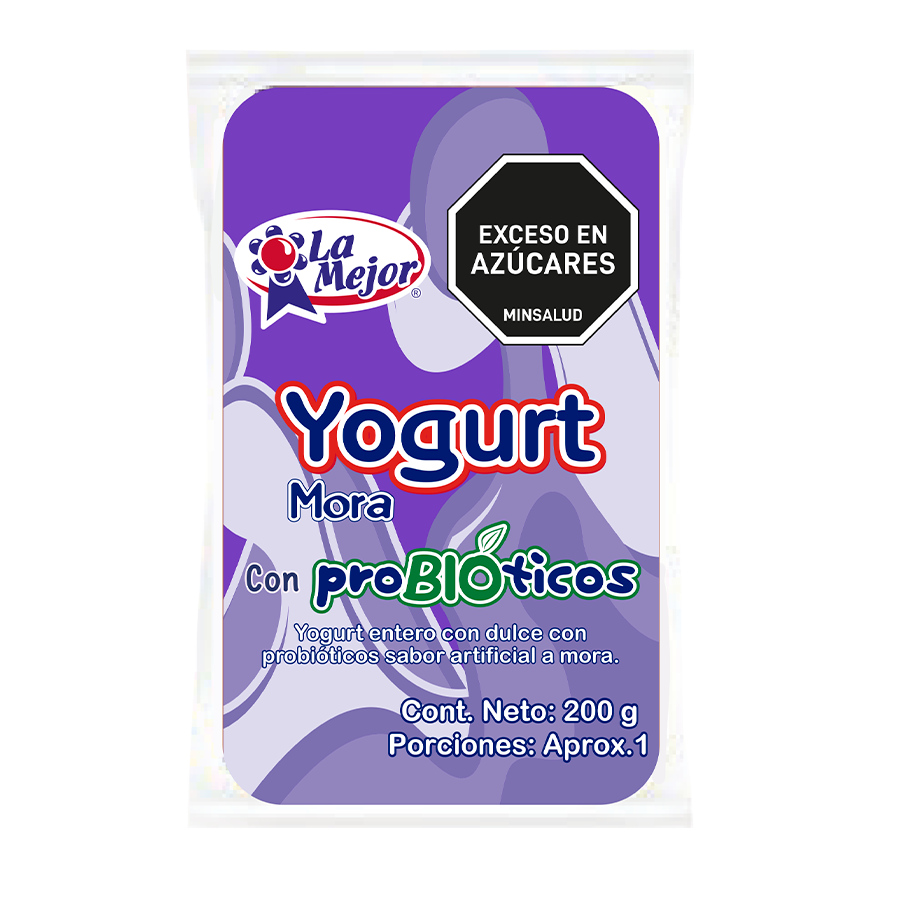 Yogurt Probióticos Mora en Bolsa