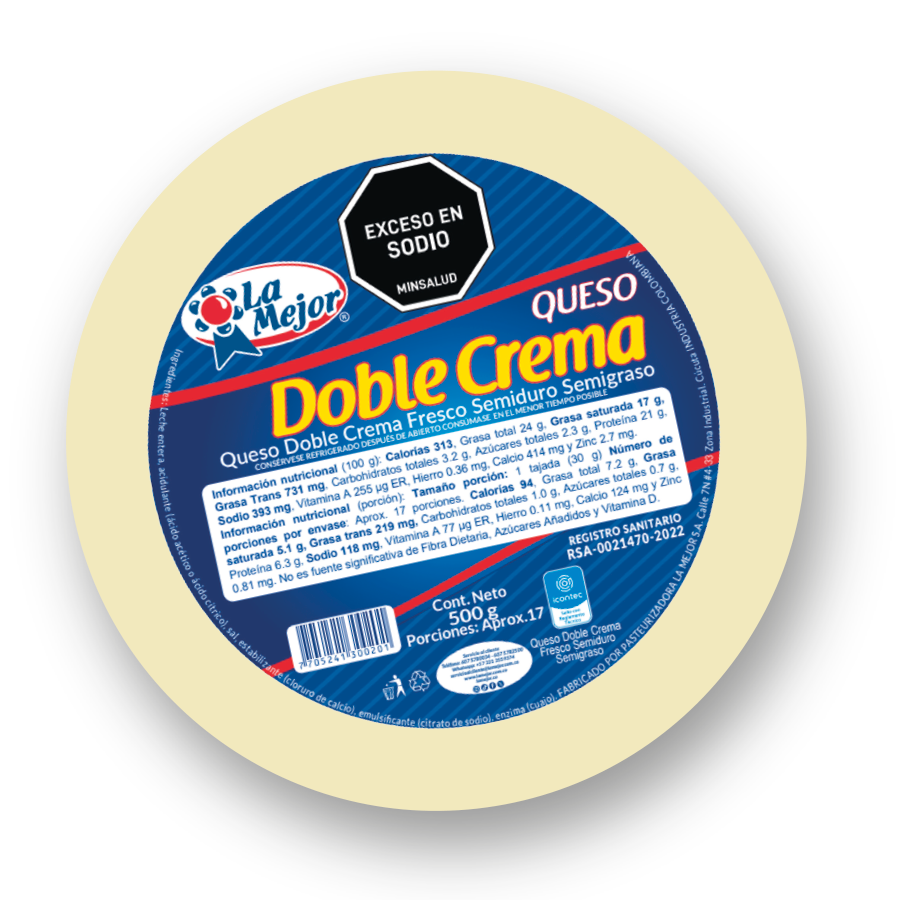 Queso Doble Crema 500 gr