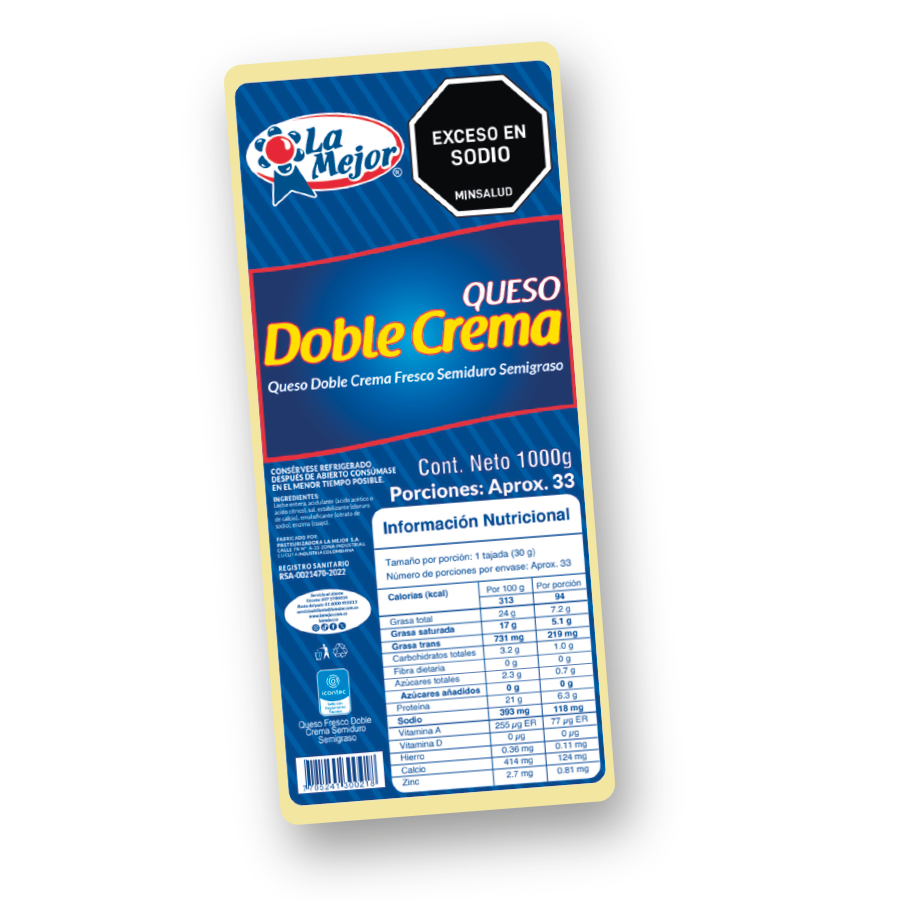 Queso Doble Crema 1000 gr
