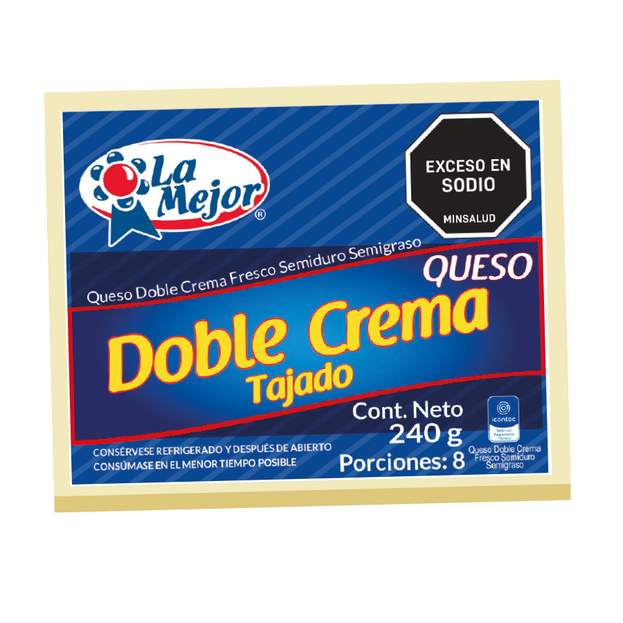 Queso Doble Crema Tajado 240 gr