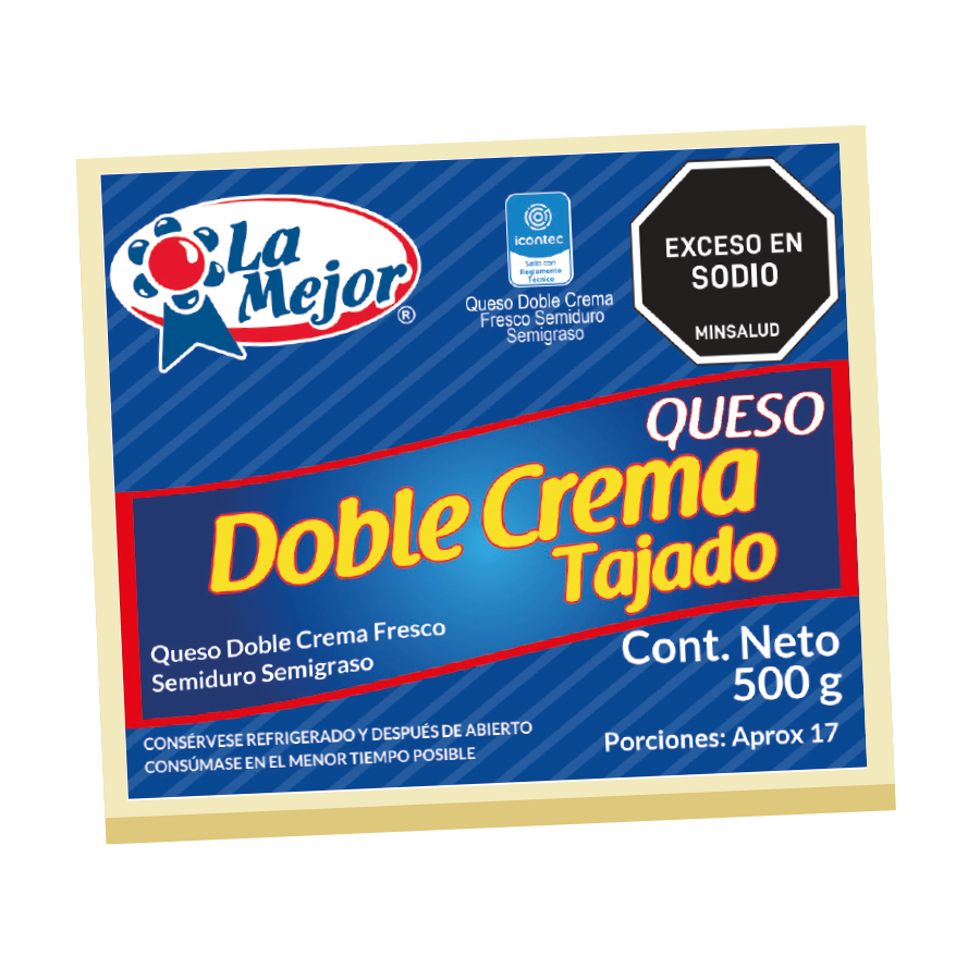 Queso Doble Crema Tajado 500 gr