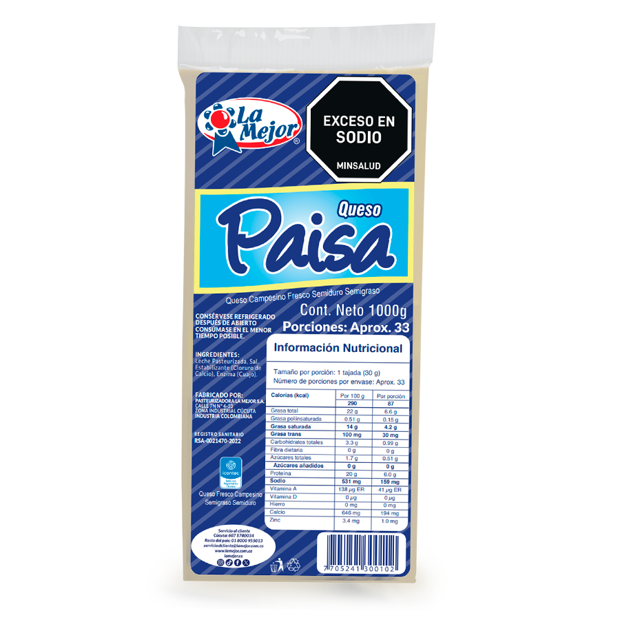 Queso Paisa 1000gr
